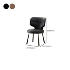 Modern Wingback Side Chair Set with Braided Rope Detail Dimensions