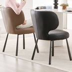 Modern Wingback Side Chair Set with Braided Rope Detail Main Product Image