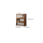 Modern Wood Barrister Bookcase with Glass Doors and Open Shelving Dimensions