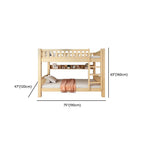 Modern Wood Bunk Bed with Bookshelf and Ladder Dimensions