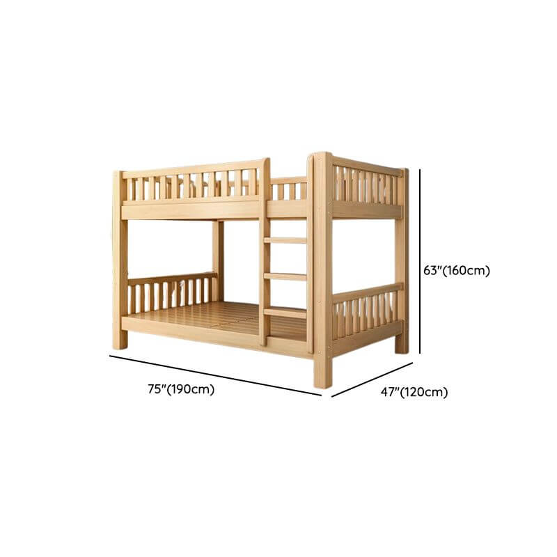 Modern Wood Bunk Bed with Bookshelf and Ladder Dimensions
