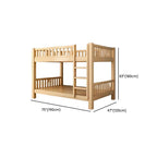 Modern Wood Bunk Bed with Bookshelf and Ladder Dimensions