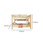 Modern Wood Bunk Bed with Bookshelf and Ladder Dimensions