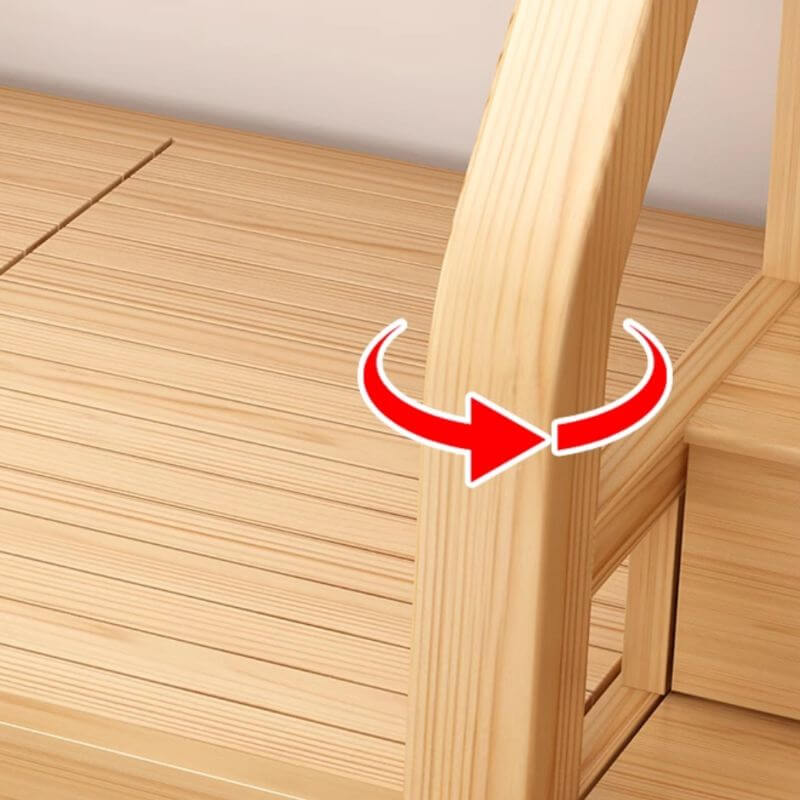 Modern Wood Bunk Bed with Bookshelf, Drawers & Ladder