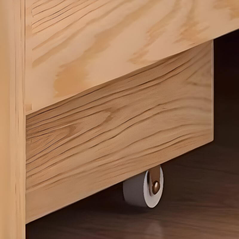 Modern Wood Bunk Bed with Bookshelf, Drawers & Ladder