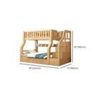 Modern Wood Bunk Bed with Bookshelf, Drawers & Ladder Dimensions
