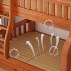 Modern Wood Bunk Bed with Ladder and Storage Features