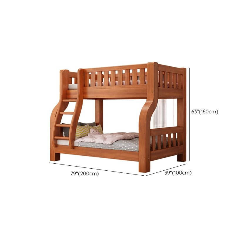 Modern Wood Bunk Bed with Ladder and Storage Features Dimensions