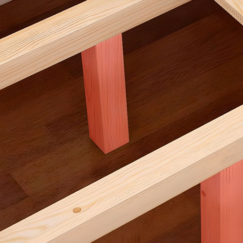 Modern Wood Bunk Bed with Ladder and Storage for Kids