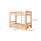 Modern Wood Bunk Bed with Ladder and Storage for Kids Dimensions