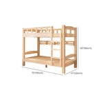 Modern Wood Bunk Bed with Ladder and Storage for Kids Dimensions