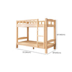 Modern Wood Bunk Bed with Ladder and Storage for Kids Dimensions