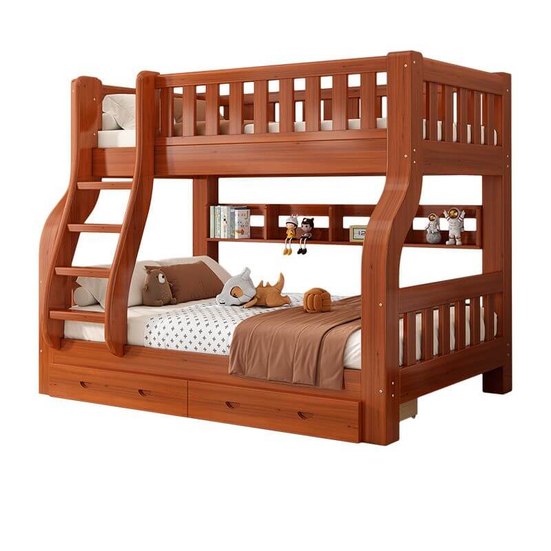 Modern Wood Bunk Bed with Ladder for Kids - Stylish & Functional