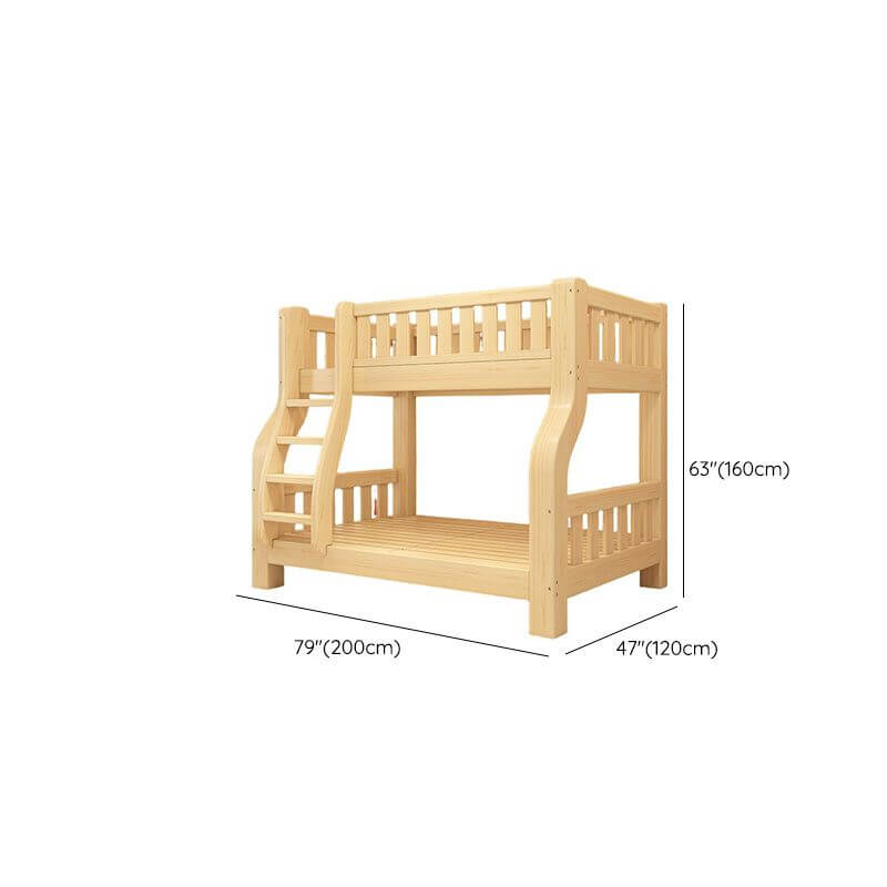 Modern Wood Bunk Bed with Ladder for Kids - Stylish & Functional Dimensions