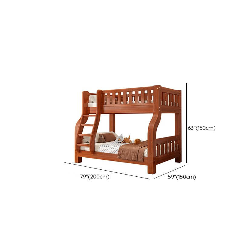 Modern Wood Bunk Bed with Ladder for Kids - Stylish & Functional Dimensions