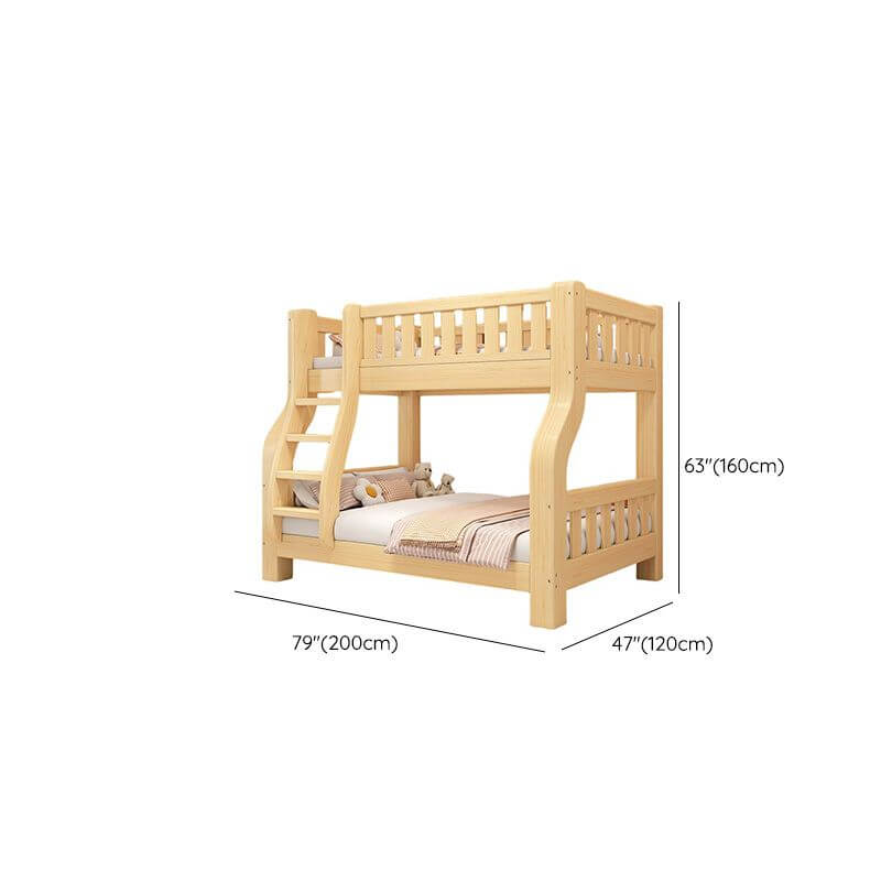 Modern Wood Bunk Bed with Ladder for Kids - Stylish & Functional Dimensions