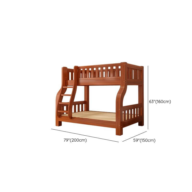Modern Wood Bunk Bed with Ladder for Kids - Stylish & Functional Dimensions