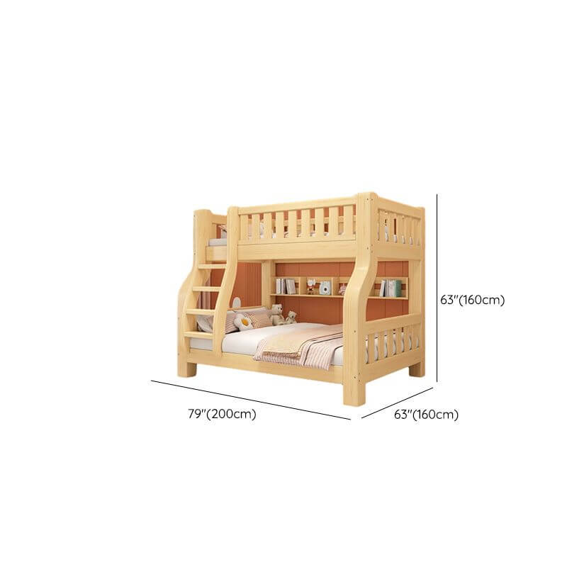 Modern Wood Bunk Bed with Ladder for Kids - Stylish & Functional Dimensions