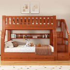 Modern Wood Bunk Bed with Ladder for Kids - Stylish & Functional Main Product Image