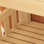 Modern Wood Bunk Bed with Ladder in Natural Finish