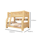 Modern Wood Bunk Bed with Ladder in Natural Finish Dimensions