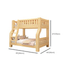 Modern Wood Bunk Bed with Ladder in Natural Finish Dimensions