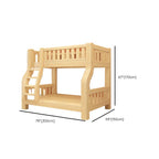 Modern Wood Bunk Bed with Ladder in Natural Finish Dimensions