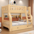 Modern Wood Bunk Bed with Ladder in Natural Finish Main Product Image