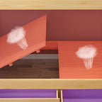 Modern Wood Bunk Bed with Ladder & Mattress, Natural Finish