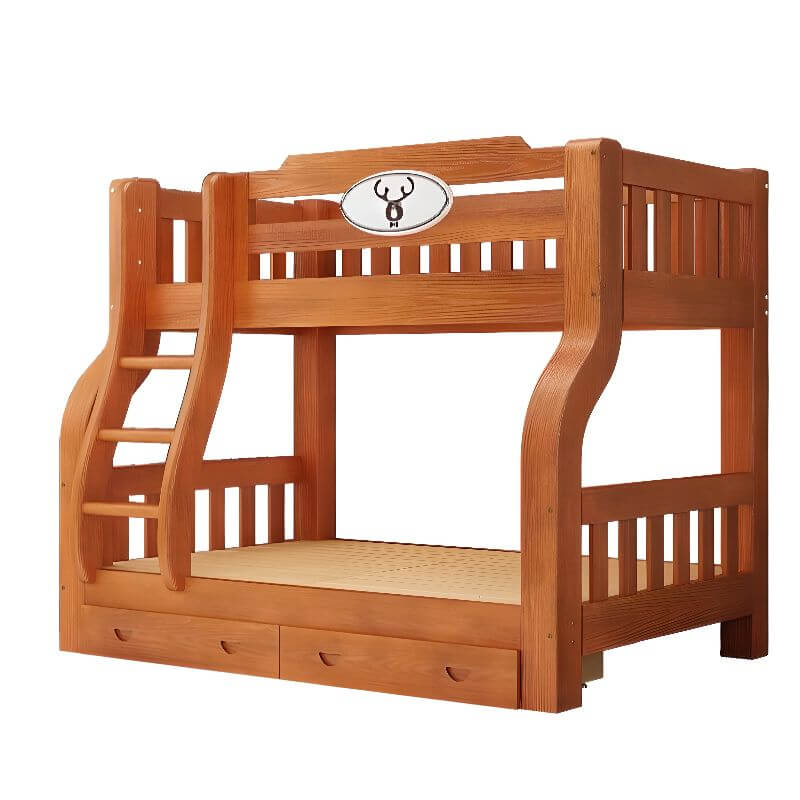 Modern Wood Bunk Bed with Ladder - Versatile Space-Saving Solution