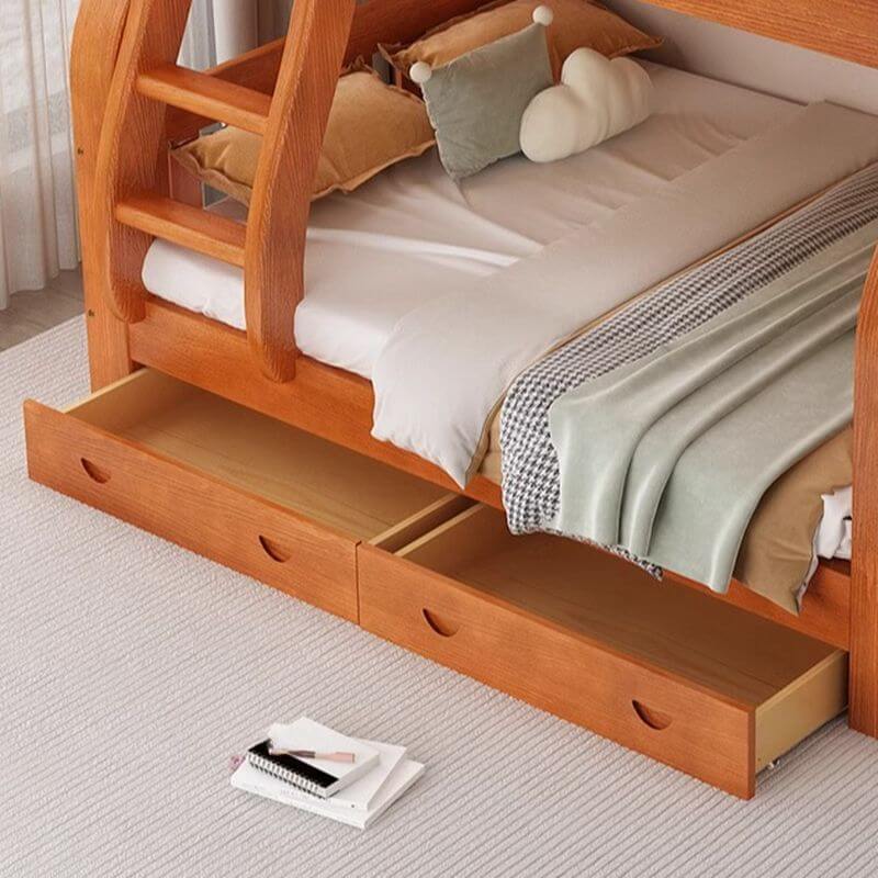 Modern Wood Bunk Bed with Ladder - Versatile Space-Saving Solution