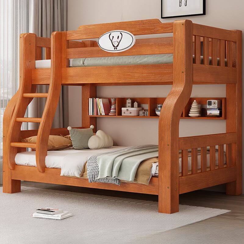 Modern Wood Bunk Bed with Ladder - Versatile Space-Saving Solution