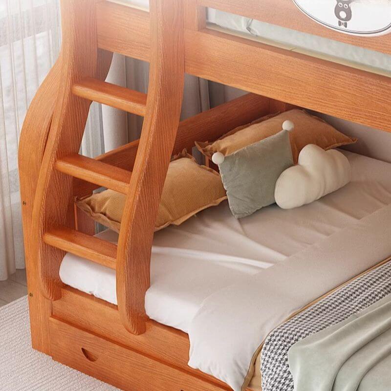 Modern Wood Bunk Bed with Ladder - Versatile Space-Saving Solution