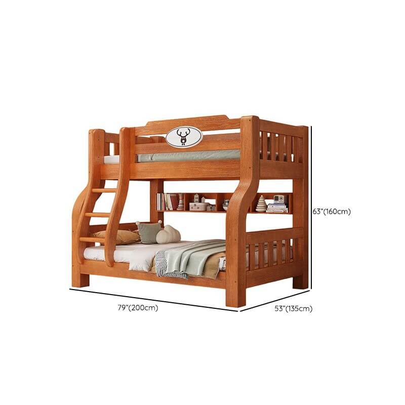 Modern Wood Bunk Bed with Ladder - Versatile Space-Saving Solution Dimensions