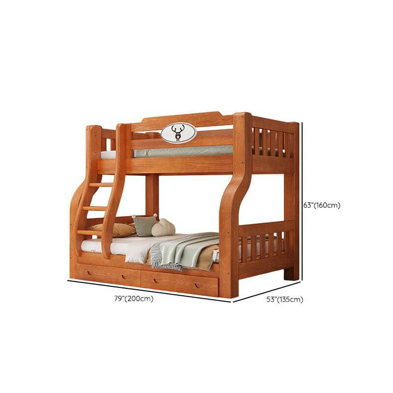 Modern Wood Bunk Bed with Ladder - Versatile Space-Saving Solution Dimensions