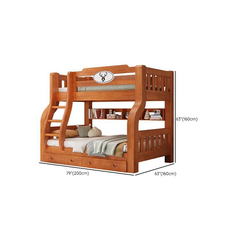 Modern Wood Bunk Bed with Ladder - Versatile Space-Saving Solution Dimensions