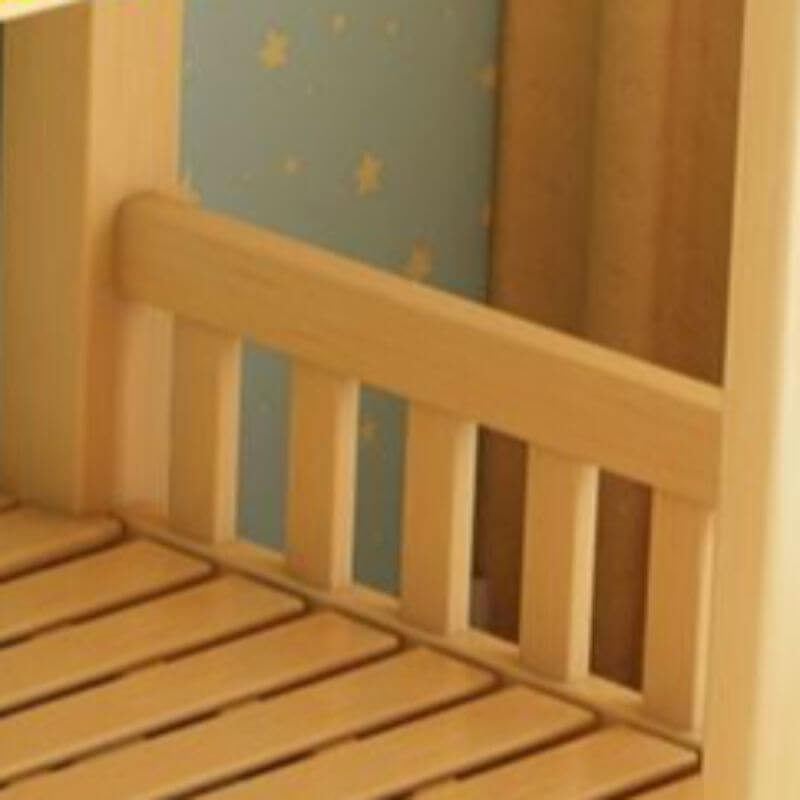 Modern Wood Bunk Bed with Storage Drawers, Natural Finish