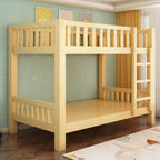 Modern Wood Bunk Bed with Storage Drawers, Natural Finish