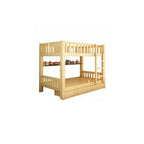 Modern Wood Bunk Bed with Storage Drawers, Natural Finish