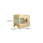 Modern Wood Bunk Bed with Storage Drawers, Natural Finish Dimensions