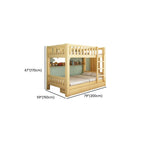 Modern Wood Bunk Bed with Storage Drawers, Natural Finish Dimensions