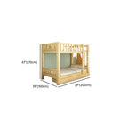 Modern Wood Bunk Bed with Storage Drawers, Natural Finish Dimensions