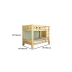 Modern Wood Bunk Bed with Storage Drawers, Natural Finish Dimensions