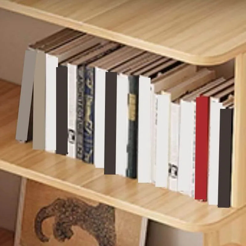 Modern Wood Corner Bookcase with 5-6 Shelves and Closed Back Imagen secundaria del producto