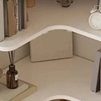 Modern Wood Corner Bookcase with 5-6 Shelves and Closed Back