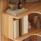 Modern Wood Corner Bookcase with 5-6 Shelves and Closed Back