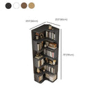 Modern Wood Corner Bookcase with 5-6 Shelves and Closed Back Dimensions