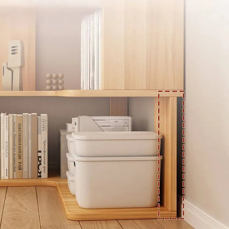 Modern Wood Corner Bookcase with Open Back & Adjustable Shelves