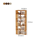 Modern Wood Corner Bookcase with Open Back & Adjustable Shelves Dimensions