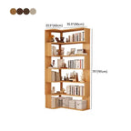 Modern Wood Corner Bookcase with Open Back & Adjustable Shelves Dimensions